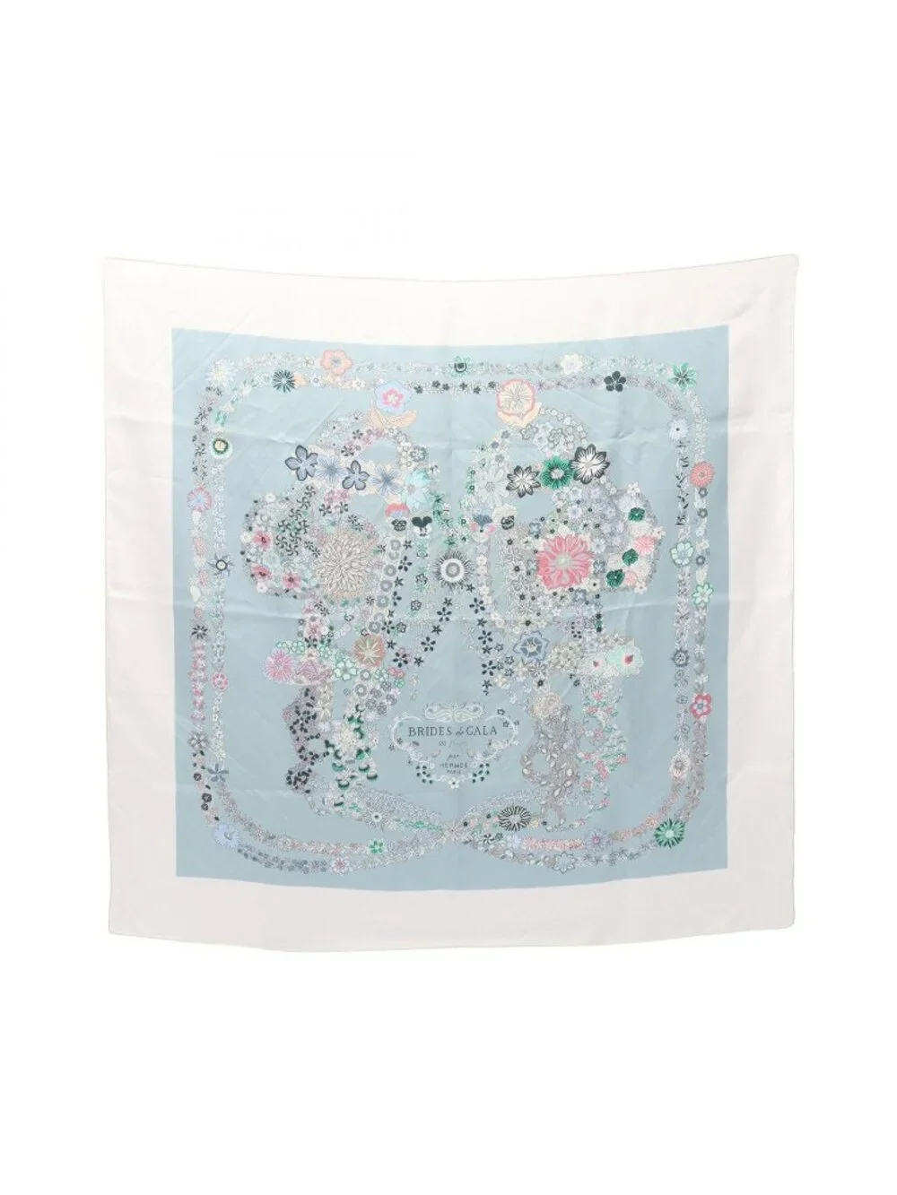 Hermes Scarf Carre 90 Brides de Gala en Fleurs Multicolor Silk